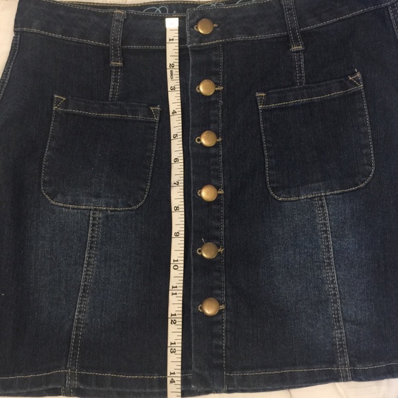 Rebel by Right Button Snap Denim Mini Skirt Sz 9 - Picture 4 of 5